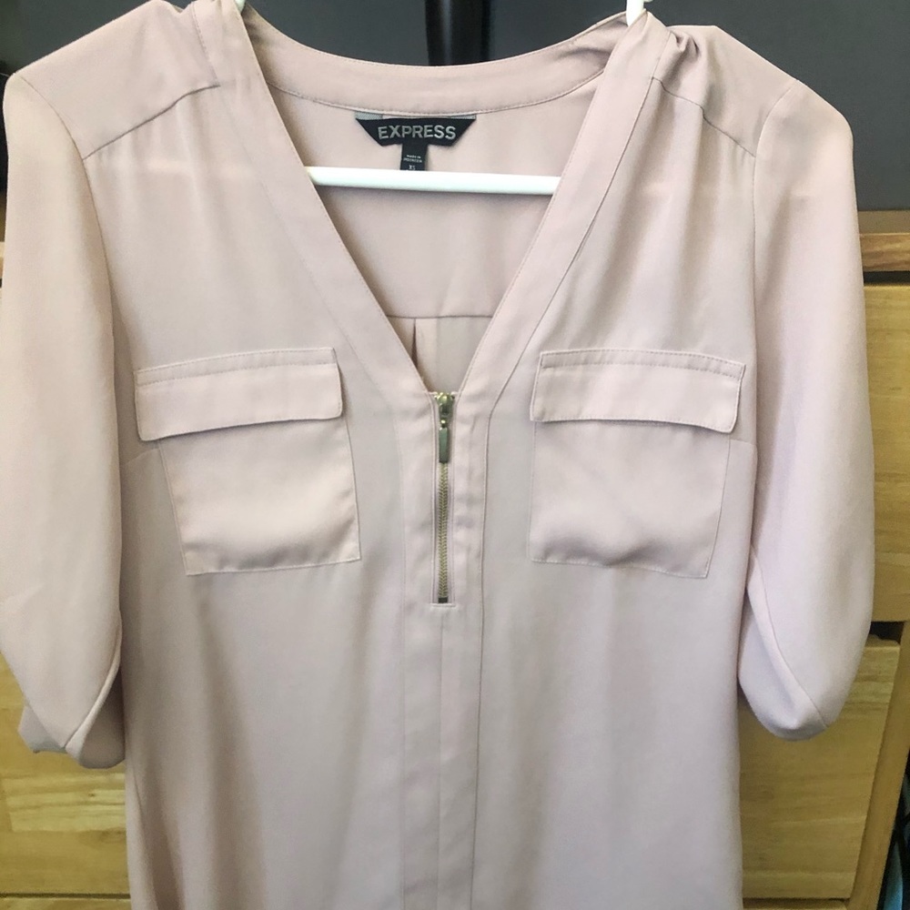 EXPRESS Blouse with Gold Zipper